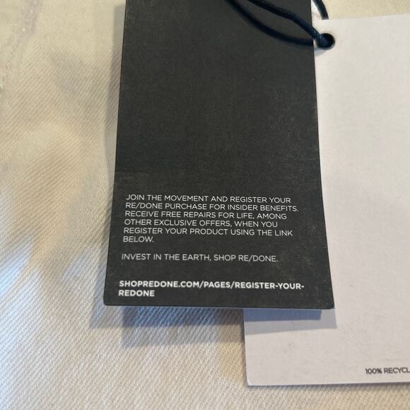 NWT RE/DONE 70s Ultra High Rise Stove Pipe Jeans – White, Size 32 (33” Inseam) - Picture 3 of 11